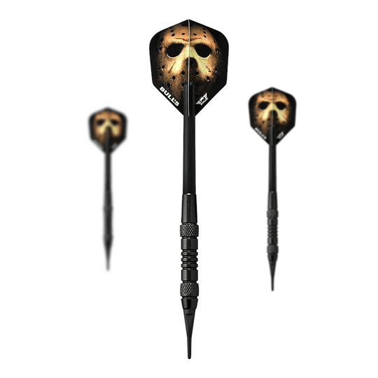 Bulls NL Thriller Black Brass Softdarts - 18g Hier sieht man das Set Bulls NL Thriller Black Brass Softdarts - 18g. Das Set umfasst mehrere Softdarts in schwarzer Optik.