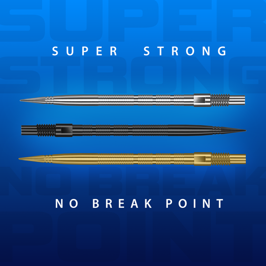 Końcówki do lotek Harrows Quick Point Micro Ridge Dart Tips – złote Abgebildet sind Harrows Quick Point Micro Ridge Dartspitzen in Schwarz. Die Oberfläche ist mit feinen Rillen strukturiert.
