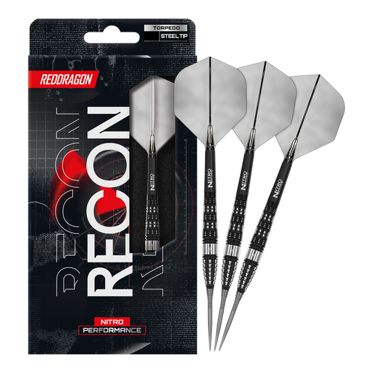 Strzałki stalowe Red Dragon Recon Torpedo Auf dem Bild ist ein vollständiger Satz Red Dragon Recon Torpedo Steeldarts dargestellt. Diese Steeldarts sind speziell für präzises Spielen entwickelt.