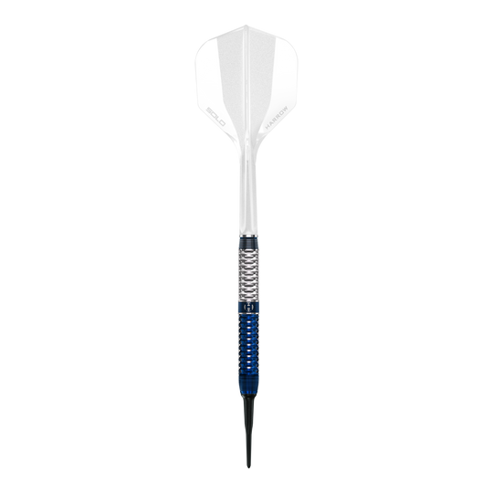 Harrows GEO Parallel Softdarts Dieses Bild zeigt einen Harrows GEO Parallel Softdart in Großaufnahme. Das Produkt steht für Genauigkeit und Qualität beim Dartsport.
