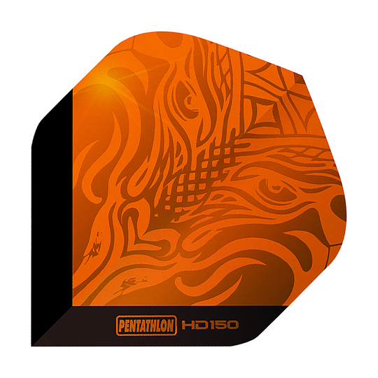 Pentathlon HD150 Metaliczny pomarańczowy standardowy lot Das Bild zeigt ein Pentathlon HD150 Metallic Orange Standard Flight. Das Design ist orange mit metallischem Glanz und auffälligen Mustern.