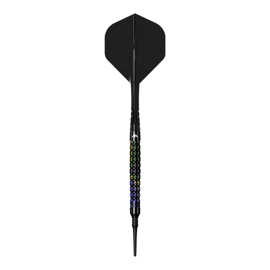 Lotki Mission Black Opal Soft Darts - 20g Mission Black Opal Softdarts - 20g liegt auf einem weißen Hintergrund. Diese Softdarts sind für präzises Dartspiel ausgelegt.