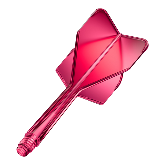 Das Produkt GOAT A1R No6 Flight-Shaft-System in Neon Pink ist abgebildet. Das Dartzubehör besticht durch seine auffällige pinke Farbe.