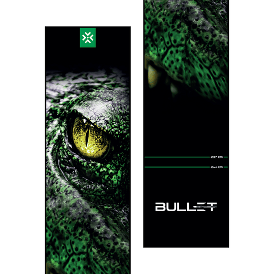 Mata do rzutek Bullet Gator Dieses Bild zeigt erneut die Bullet Gator Dartmatte. Sie ist für den Gebrauch beim Dartspiel gedacht und bietet Stabilität.