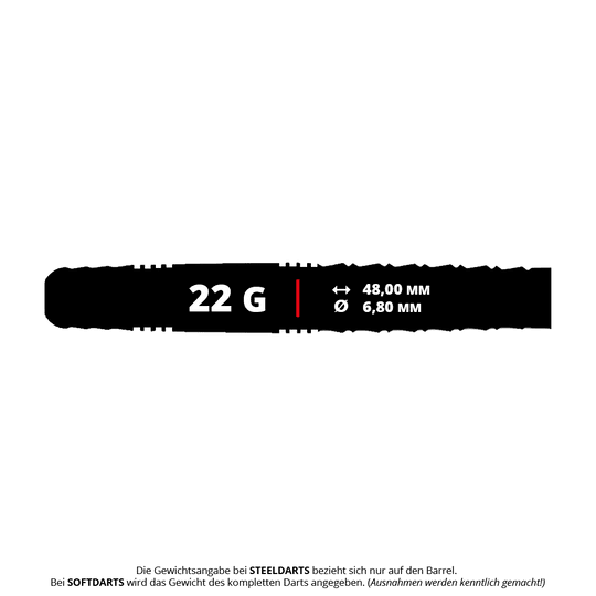 Lotki stalowe Caliburn Wolfpack W6 - 22g Abgebildet ist der Caliburn Wolfpack W6 Steeldart mit 22g Gewicht. Dieser Dart zeichnet sich durch sein modernes Design und hochwertige Verarbeitung aus.