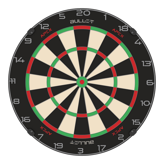 Stalowa tarcza do darta Bullet Apex Abgebildet ist das Bullet Apex Steeldartboard. Das Produkt wird deutlich dargestellt.