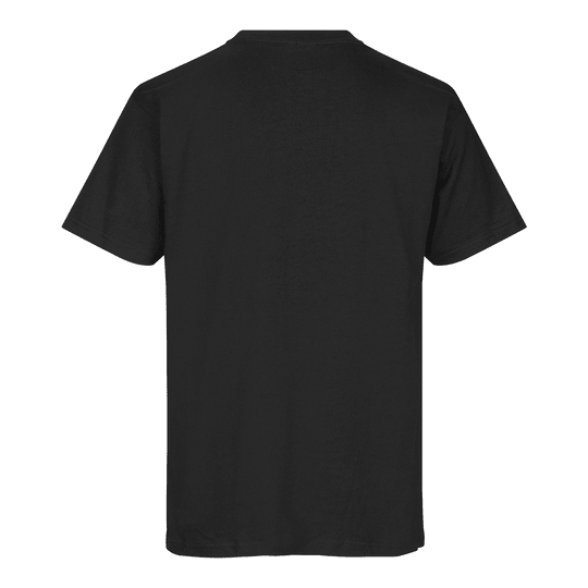 T-shirt „Barrels and Shafts” – czarny Dies ist ein einfaches schwarzes T-Shirt. Auf dem Bild ist die Rückseite des T-Shirts zu sehen.