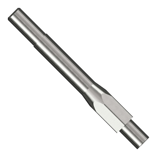Narzędzie Caliburn Repoint Das Bild zeigt das Produkt "Caliburn Repoint Tool". Es handelt sich um ein Metallwerkzeug mit zylindrischer Form und abgeschrägten Kanten.