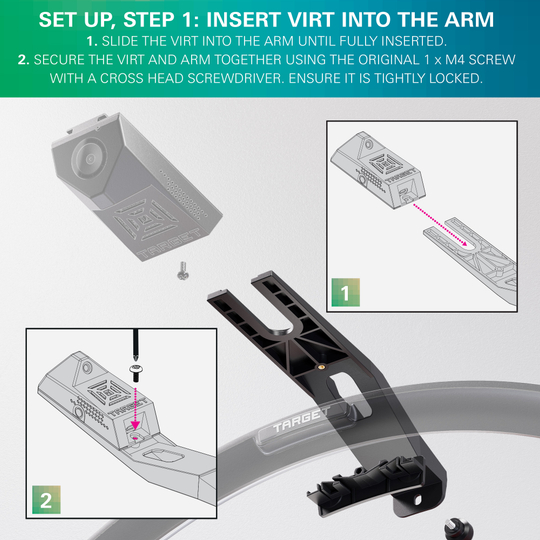 Ramię kamery Target OMNI VIRT Abgebildet ist der Target OMNI VIRT Kamera Arm. Der Kameraarm dient zur Befestigung und Positionierung einer Kamera für den Dartsport.