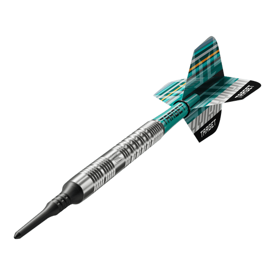 Target Hydro 12 miękkich rzutek Hier sieht man die Target Hydro 12 Softdarts. Sie eignen sich gut für Freizeit und Wettkampf.
