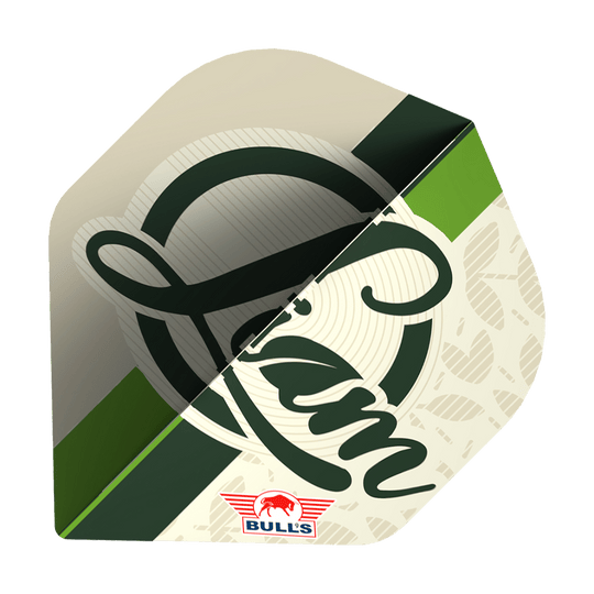 Bulls NL Player 100 Liam Maendl Lawrance nr 2 Standard Flights Ein einzelner Bulls NL Player 100 Liam Maendl Lawrance No2 Standard Flight liegt zentral im Bild. Die Farben sind deutlich.