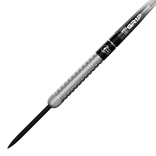 Das Foto zeigt die Bulls Leon Weber Steeldarts. Diese Darts sind für präzises Werfen entwickelt.