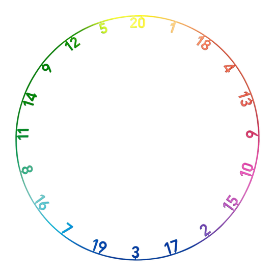 Precyzyjna stalowa tarcza do darta Endorphine 180 z pierścieniem numerycznym - Spectrum Auf dem Bild sieht man das Precise 180 Endorphine Steeldartboard mit Nummernring in der Ausführung Spectrum. Das Dartboard ist deutlich und detailreich zu sehen.