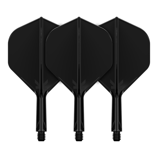 System lotu Target K-Flex No2 Standard – czarny Abgebildet ist ein Produkt mit dem Namen 410019_Target_K-Flex_No2_Standard_Flights_Schwarz_19mm_2. Es handelt sich wahrscheinlich um schwarze Standard-Flights für Darts.