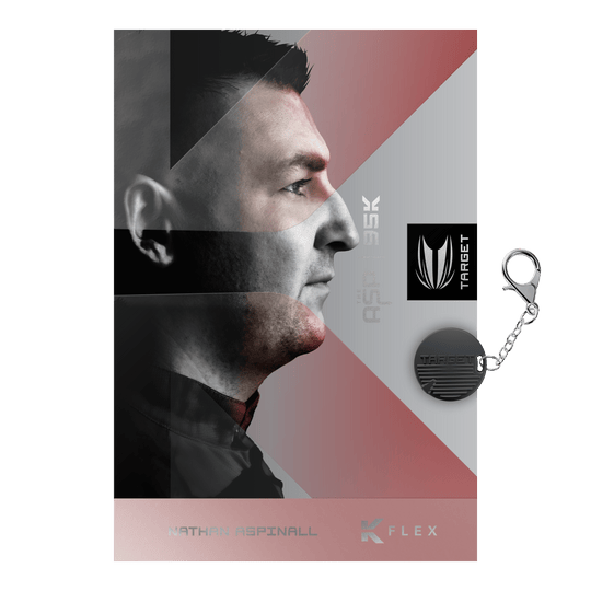 Lotki stalowe Target Nathan Aspinall 95K Swiss Point Abbildung der Target Nathan Aspinall 95K Swiss Point Steeldarts. Das Bild zeigt die Details und das Design der Pfeile.