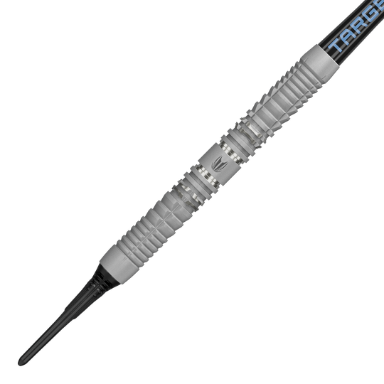 Auf dem Bild sind die Target Cryo 12 Softdarts zu sehen. Sie werden aus einer anderen Perspektive präsentiert.