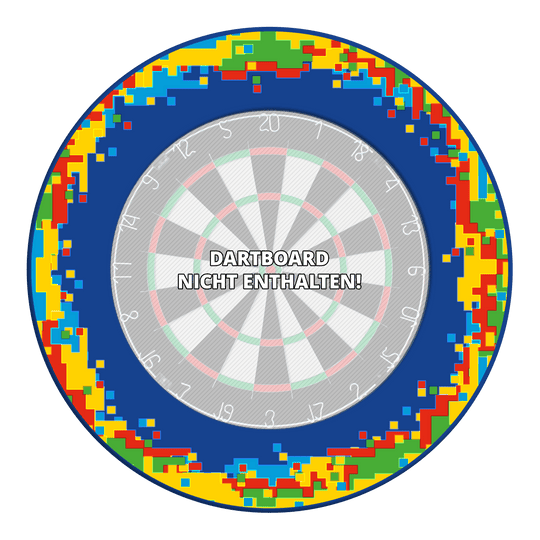 Zu sehen ist das Produkt 'MSF-H2_McDart_Pixel_Dartboard_Surround_Blau_3'. Das Foto zeigt vermutlich ein blaues Dartboard-Umrandungszubehör.