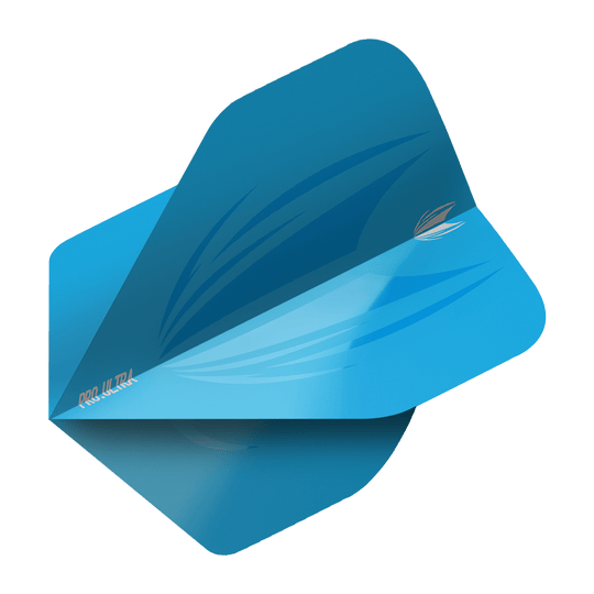 TG440_Target_ProUltra_ID_Lime_Blue_No2_Standard_Flights_2 Das Bild zeigt das Produkt "Target ProUltra ID Blue No2 Standard Flights". Es handelt sich um ein blaues Dartflight mit einem modernen, grafischen Design.