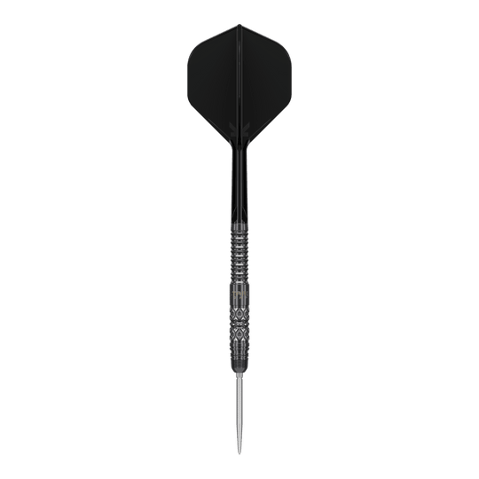 Lotki stalowe Target Japan Black Marque Creed Swiss Point - 23 g Die Target Japan Black Marque Creed Swiss Point Steeldarts - 23g werden auf dem Bild gezeigt. Diese schwarzen Darts wirken hochwertig und professionell.