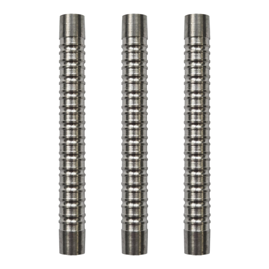 Lufy McDart Double Ring Softdart - 18 g Das Bild stellt ein Set von McDart Double Ring Softdart Barrels - 18g dar. Die Dart-Barrels sind zusammen in einer Reihe dargestellt.