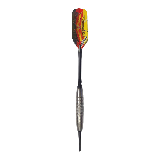 Lotki McDart 85 Tungsten V6 Soft Darts - 16g Dies ist ein Softdart des Modells "McDart 85er Tungsten V6" mit einem Gewicht von 16g. Der Dartpfeil hat eine rot-gelbe Flight mit der Aufschrift "DEUTSCHLAND".