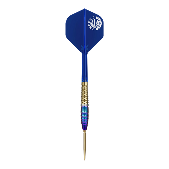 Das Bild zeigt die Target Japan Prime Series Zenith GEN2 Swiss Point Steeldarts - 23g. Dieses Set ist speziell für professionelle Dartspieler entwickelt.