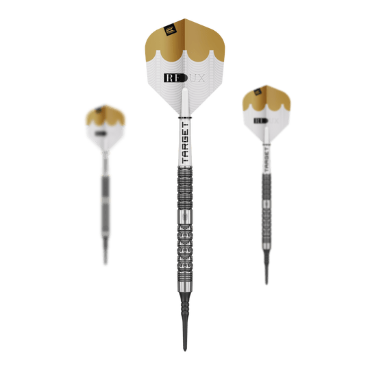 Target Redux 10 miękkich lotek - 18g Dieses Bild zeigt das Set Target Redux 10 Softdarts - 18g. Das Set besteht aus drei Darts in passender Verpackung.