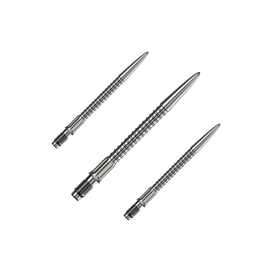 Końcówki do lotek Mission R2.5 Rapid Point GV1 – srebrne Abgebildet ist ein Set Mission R25 Rapid Point GV1 Dartspitzen in Silber mit 30mm Länge. Das Set eignet sich als Zubehör für Dartspieler.