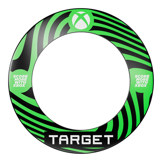 Zestaw Target Xbox Dartboard Surround Abgebildet ist das Target Xbox Dartboard Surround Bundle. Dieses Produkt bietet einen Schutzrahmen für die Dartscheibe.
