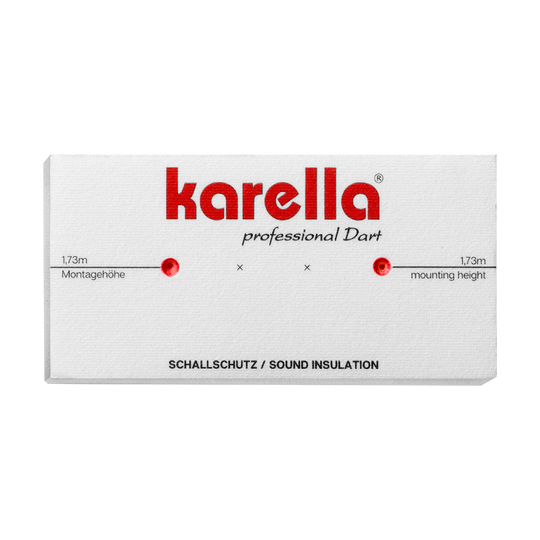 Das Bild zeigt den Kompakten Schallschutz Karella für Steeldartboards. Er dient zur Schallreduzierung bei Steeldartboards.