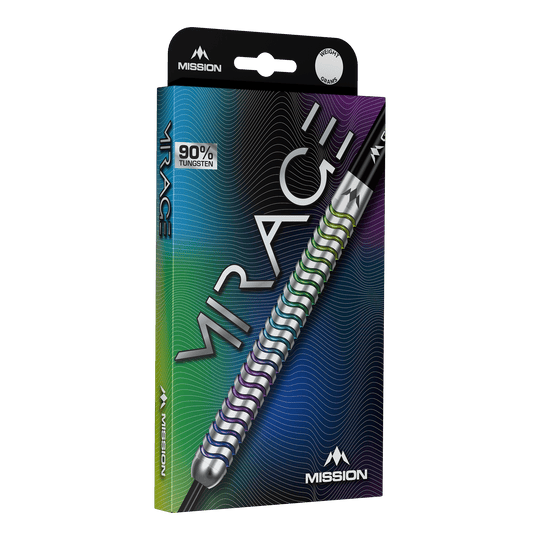 Lotki stalowe Mission Mirage Mission Mirage Steeldarts sind klassische Steeldarts für präzises Spiel. Das Bild zeigt das Produkt in Detailansicht.