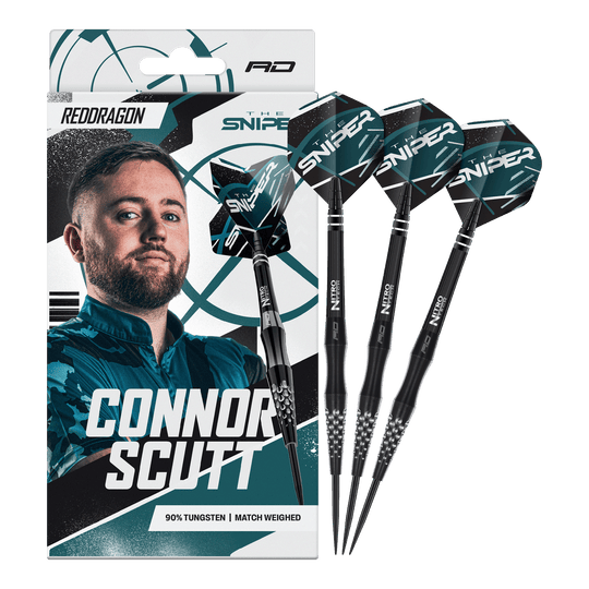 Red Dragon Connor Scutt The Sniper Steeldarts - 22g Das Foto präsentiert Red Dragon Connor Scutt The Sniper Steeldarts - 22g. Diese Darts sind ideal für ambitionierte Dartspieler.