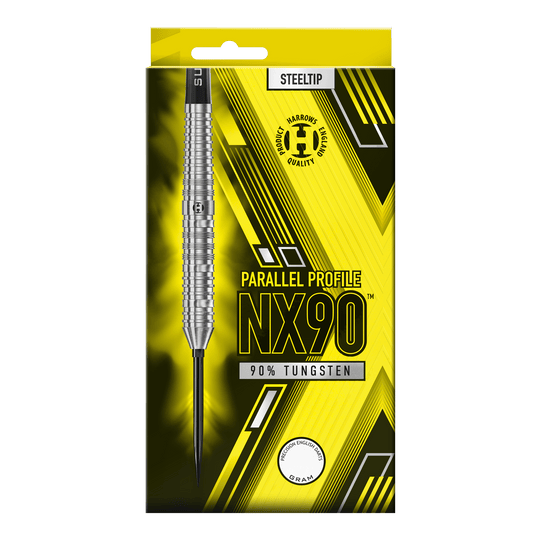 Lotki stalowe Harrows NX90 Parallel Quick Point Das Bild präsentiert die Harrows NX90 Parallel Quick Point Steeldarts. Das Produkt ist für den Einsatz beim Steeldart geeignet.