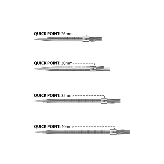 Końcówki do lotek Harrows Quick Point Micro Ridge – srebrne Hier sind Harrows Quick Point Micro Ridge Dartspitzen in Silber zu sehen. Sie haben eine gerillte Oberfläche für besseren Halt.
