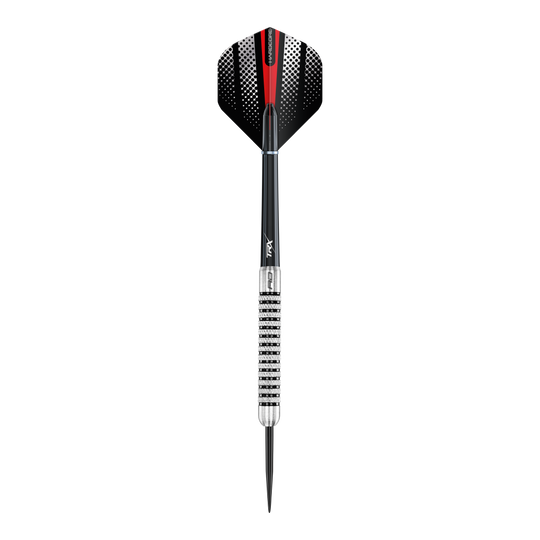 Red Dragon Flightmaster Fury 2 stalowe rzutki - 25g Das Bild zeigt die Red Dragon Flightmaster Fury 2 Steeldarts mit 25-Gramm-Gewicht. Die Darts verfügen über eine spezielle Grip-Oberfläche für bessere Kontrolle.