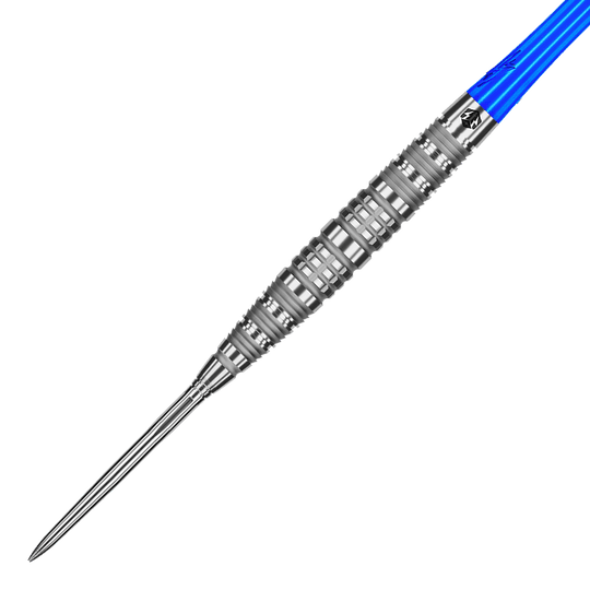 Caliburn Rix EZ-EVO R6 Steeldarts werden gezeigt. Diese Steeldarts sind für das Dartspiel geeignet.