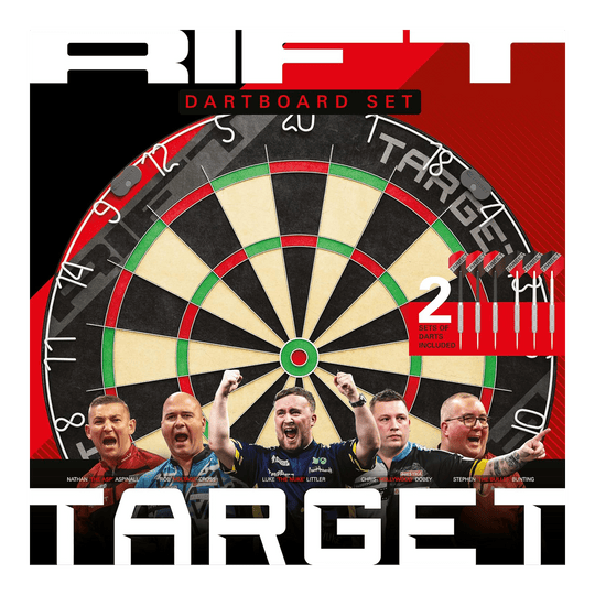 Zestaw tarcz do darta Target Rift ze stali Dieses Bild zeigt das Target Rift Steeldartboard Set. Das Dartboard Set ist robust und langlebig.