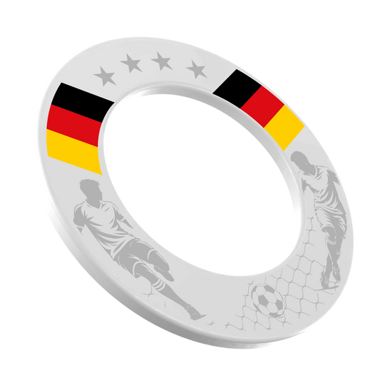 Obudowa tarczy do darta McDart Football Das Bild zeigt das McDart Fußball Dartboard Surround. Die Dartboard-Umrandung schützt die Wand und fängt verirrte Pfeile auf.