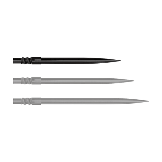 Końcówki do lotek Harrows Quick Point – czarne Abgebildet ist ein Produkt mit dem Dateinamen 'QP23974_Harrows_QuickPoint_Dartspitzen_Schwarz_30mm_1'. Das Bild zeigt schwarze Dartspitzen.