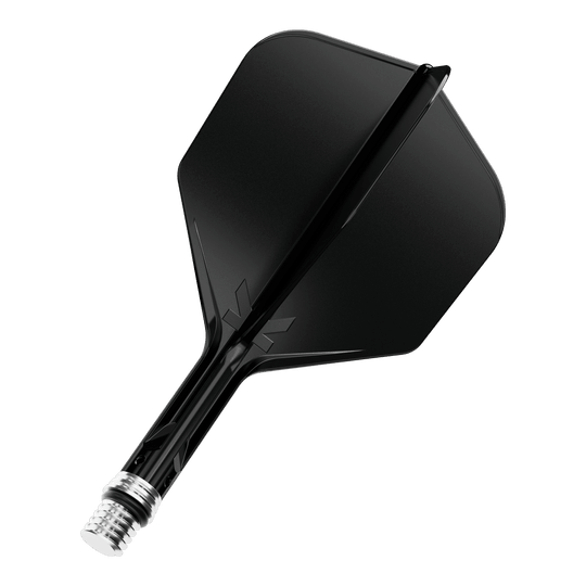 Loty Target K-Shift No6 - czarne Gezeigt ist ein einzelner Dart Flight in Schwarz, Modell KShift No6, 19mm. Es ist ein Zubehörteil von Target.