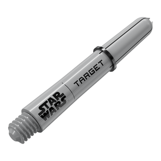 Wałki Target Star Wars ProGrip – szare Dieses Bild scheint einen Target Star Wars Pro Grip Shaft in Grau, 34 mm zu präsentieren. Es handelt sich um eine weitere Perspektive der kurzen Variante.