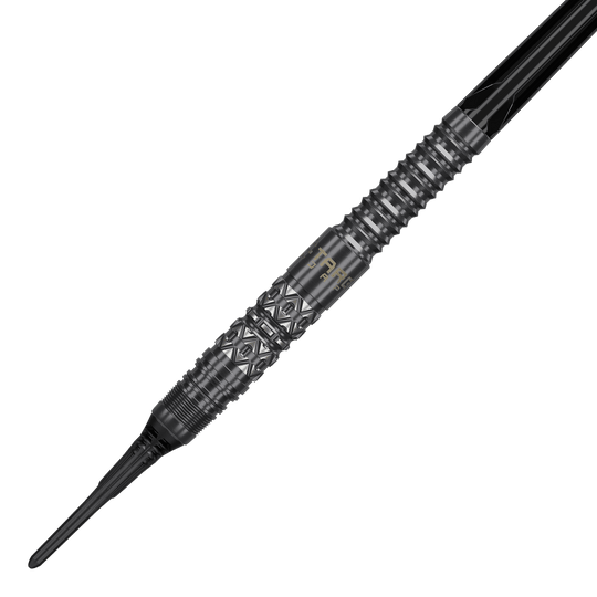 Lotki miękkie Target Black Marque Creed - 21,5 g Hier sieht man die Target Black Marque Creed Softdarts mit 21,5g Gewicht. Die Darts sind schlank gestaltet und modern.