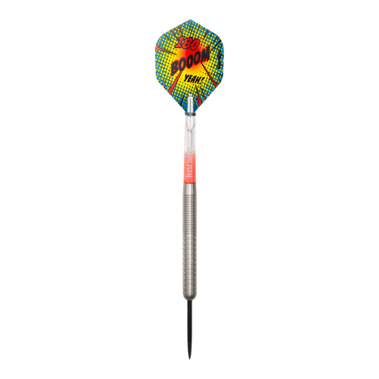 Abgebildet ist der Karella Comic Line CL-1 Steeldarts - 22g. Diese Aufnahme zeigt das Produkt aus einer bestimmten Perspektive.