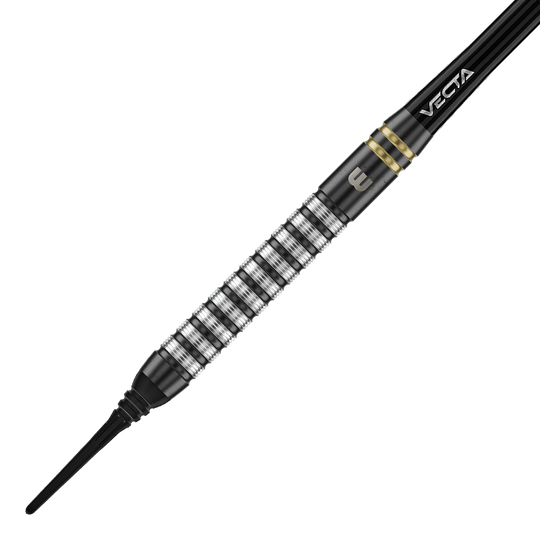 Miękkie rzutki Winmau Gian Van Veen TS - 18g Auf dem Bild sind die Winmau Gian Van Veen TS Softdarts 18g. Die Darts sind in unterschiedlichen Perspektiven fotografiert.