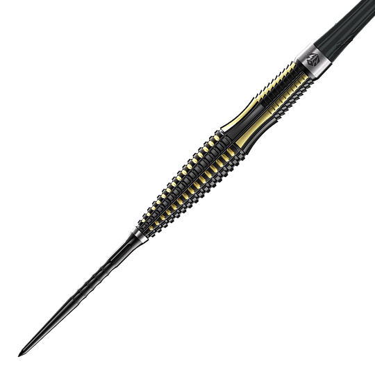 Abgebildet sind Caliburn V-Series V1 Steeldarts. Die Darts haben ein modernes Design.