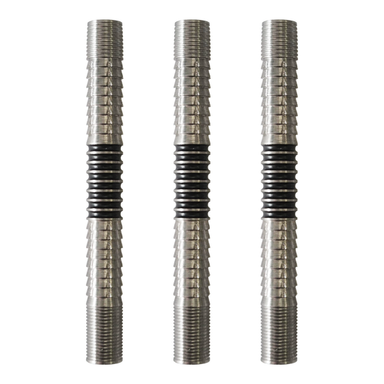 McDart Ringed Shark 2 miękkie lufy do rzutek Das Bild zeigt die McDart Ringed Shark 2 Softdart Barrels. Die Dart-Barrels besitzen ein geriffeltes Shark- und Ring-Design.