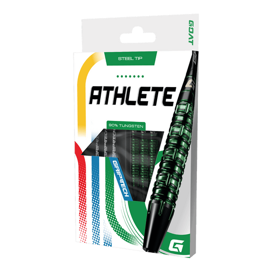 Lotki GOAT Athlete Green Tungsten Steel Ein GOAT Athlete Tungsten Steeldart ist abgebildet. Er ist für professionelle Spiele geeignet.
