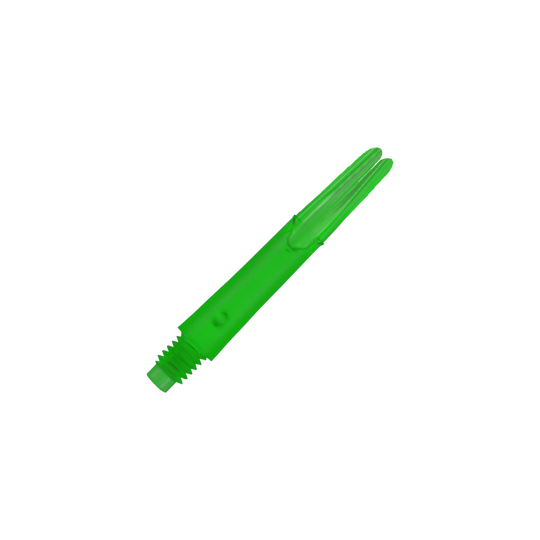 Wałki L-Style z blokadą prostą - zielone L-Style L-Shafts Locked Straight mit auffälligem Farbton, längere Variante. Abgebildet ist der längere Dart-Schaft einzeln.