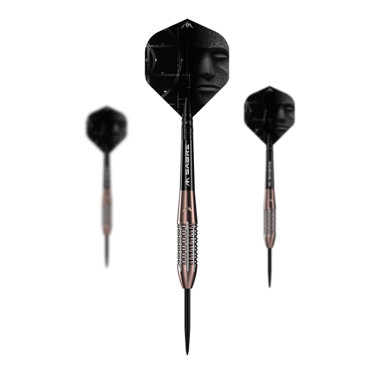 Misja Arkitekt Brązowa krzemionka PVD Steeldarts - 23,5g Abgebildet ist ein Set der Mission Arkitekt Bronze Silika PVD Steeldarts mit 23,5g. Das Set zeigt mehrere Darts in Bronzeoptik.