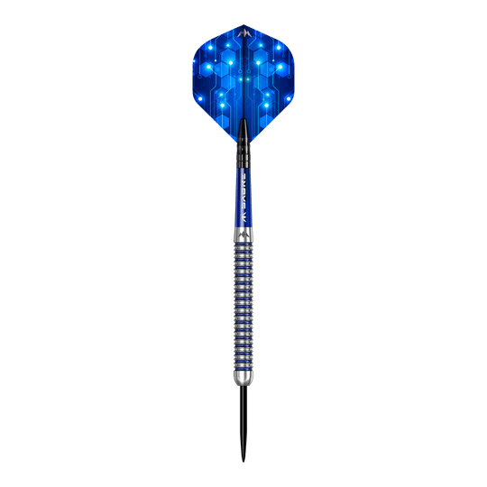 Lotki stalowe Mission ION Blue Silver Das Bild zeigt die Mission ION Blue Silver Steeldarts. Die Darts sind in Blau und Silber gehalten.